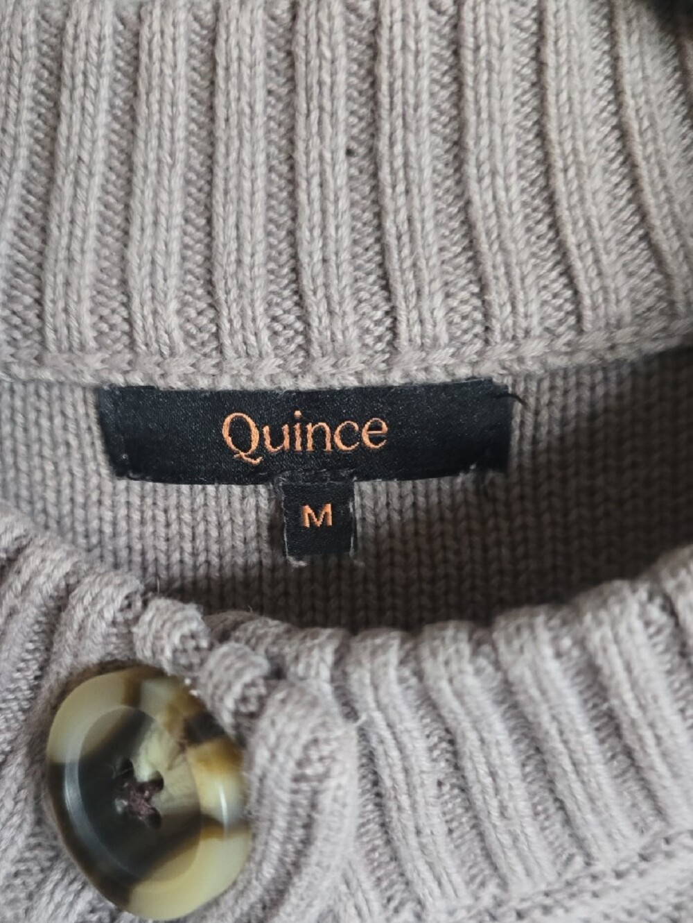 ORGANIC COTTON Quince GREY Button-Front Knit Cardigan - Picture 3 of 6